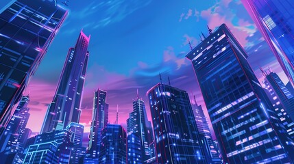 Obraz premium Illustration of City Building 