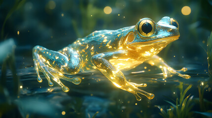 Witnessing the Graceful Movement of a Glass Frog Swimming in a Pristine Stream