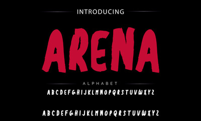 Lettering font isolated on black background. Texture alphabet in street art and graffiti style. Grunge and dirty effect. 