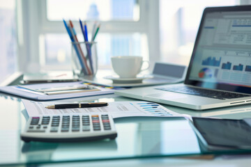 accountant might use in their daily work, modern office environment