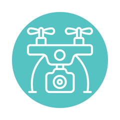 Obraz premium Drone Camera Vector Circle Outline Icon . Eps 10 file