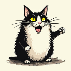 Obraz premium cheerful playful cat