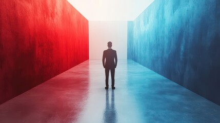 Obraz premium Exploring Choices in a Colorful Landscape