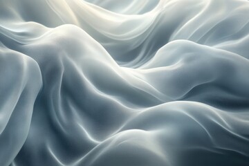 Obraz premium Abstract background of smooth, flowing, white fabric with soft, gentle waves.