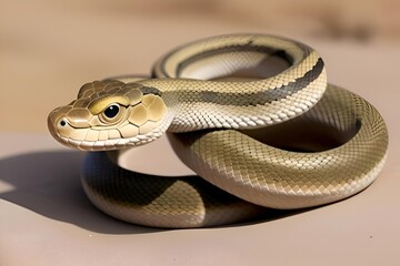 Fototapeta premium The most toxic snake in the world, snake close up pic, deadliest predator, rough skin, focused it's head, body 
