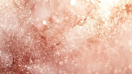 Fototapeta premium Abstract rose gold glitter texture with bokeh lights and sparkling particles. Shiny festive background.