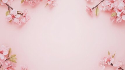 Obraz premium copy space with flowers and decorations on pastel background. ai generated