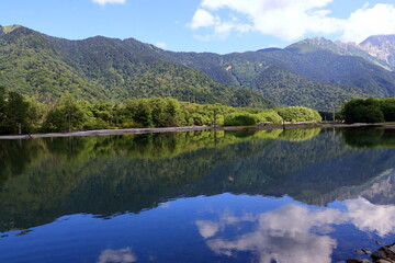 Fototapeta premium Japan, Nagano Prefecture, Matsumoto City, Kamikochi, hiking trail