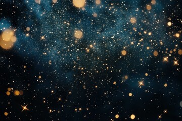 Fototapeta premium Bright stars twinkling over a deep navy background. Celestial sparkles forming an enchanting cosmic scene full of mystery and wonder.
