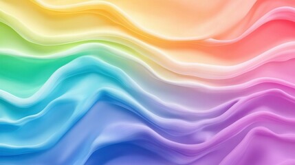 Fototapeta premium abstract rainbow gradient with waves, seamless background, smooth flow, pastel tones, calming atmosphere, minimalistic design