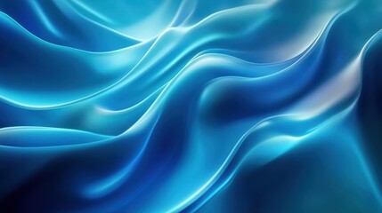 Obraz premium Abstract blue waves create a smooth, flowing texture, evoking a sense of calm and fluidity.