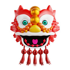 Fototapeta premium Lunar New Year Lion Dance Head with Ornate Decoration