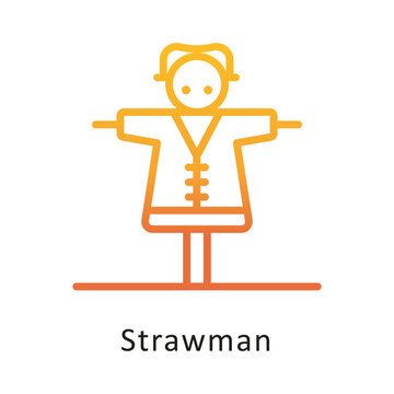 Strawman Vector Gradient Circle Outline Icon . Eps 10 file