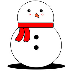 snowman with red scarf