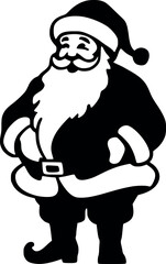 Fototapeta premium a cartoon drawing of a santa with a beard and mustache