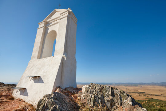 Picturesque viewpoint in Andalucia. Alajar overlook point. Huelva, Spain