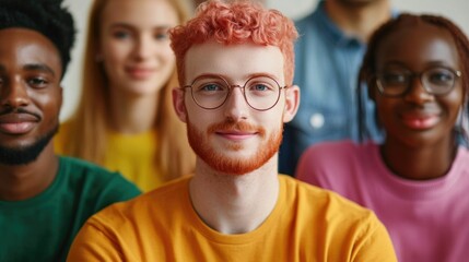Fototapeta premium Diverse and Supportive Group of Friends Engaged in Collaborative Discussion A Positive and Inclusive Environment Fostering Empowerment and Mutual Understanding