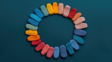 Obraz premium Colorful hands forming a circular arrangement symbolizing unity in collective respect The image represents the concepts of harmony within a multicultural community