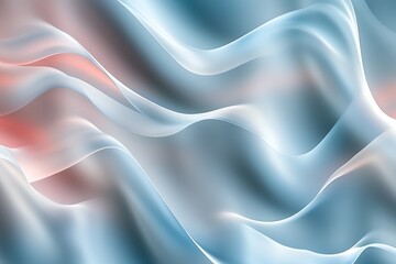 Obraz premium Soft fluid waves in pastel blue and peach gradient.