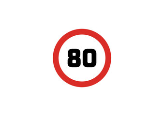 Speed Limit 80 Sign