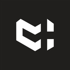 Obraz premium Letter C and H logo design art icon vector monogram