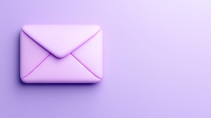 Purple envelope on a pastel background for creative concepts.