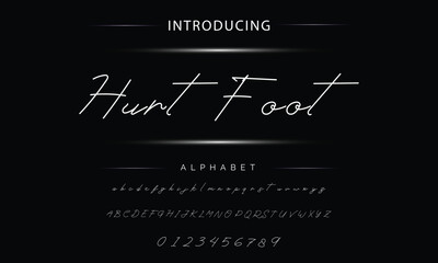 Obraz premium Hand drawn vector alphabet. Modern monoline signature script font. Elegant Signature Font. Best Alphabet Beautiful Calligraphy Signature Font lettering