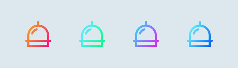 Obraz premium Mosque line icon in gradient colors. Islam signs vector illustration.