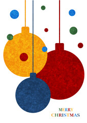 Merry Christmas and Happy New Year greeting card set. Modern beautiful Xmas design with typography, balls, pattern, snowflakes, Christmas tree branches.  Minimalism art banner, poster, cover templates
