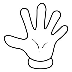 Obraz premium Cartoon hand, five fingers, palm sign with fingers greeting