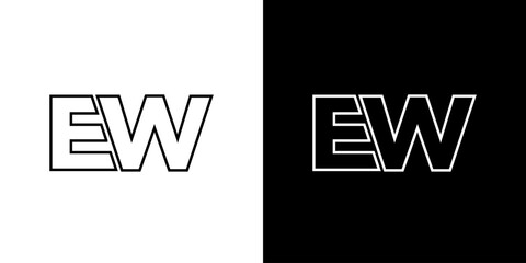 Obraz premium Letter E and W, EW logo design template. Minimal monogram initial based logotype.