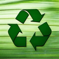 Obraz premium Recycling symbol. Creating eco-friendly, recyclable packaging. Environmental protection concept - generative AI