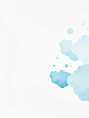 Obraz premium Soft blue watercolor stains in a random pattern on a clean surface , pastel shades, gentle hues, calming atmosphere