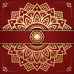 luxury ornamental mandala Pattern design background in gold color
