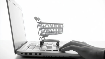 Online Shopping Concept with Laptop and Cart
