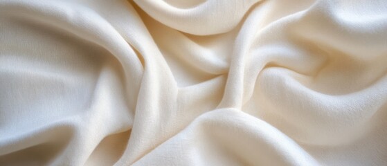 Obraz premium Soft, cream-colored fabric with gentle folds and texture.
