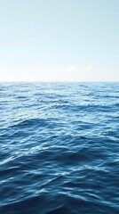 Obraz premium Ocean surface with a calm and peaceful atmosphere and gentle ripples, sunny day, gentle breeze.
