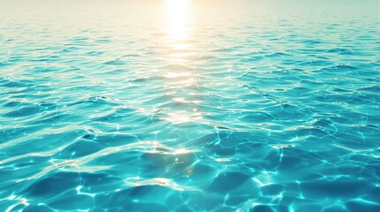 Obraz premium Pool water with turquoise ripples and sunlight peeking through its surface, blue, ripple