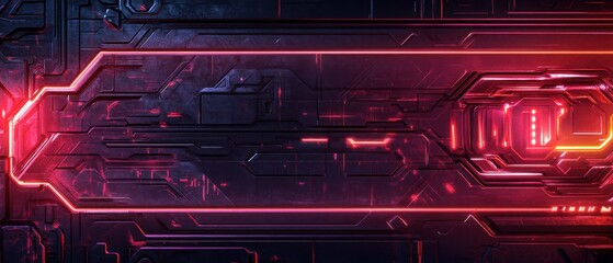 Obraz premium Futuristic circuit board design with glowing lines.