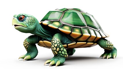 Fototapeta premium 3d A turtle on white background