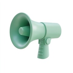 Vector realistic illustration of a red and white megaphone on a transparent background.