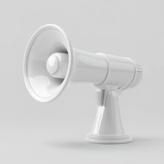 Fototapeta premium Vector realistic illustration of a red and white megaphone on a transparent background.