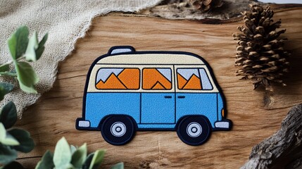 Adventure Van Vintage Patch: Retro Camper Van Patch for Road Trip Enthusiasts