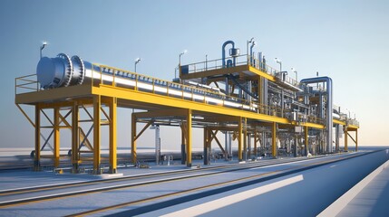 Fototapeta premium An oil pipeline system with advanced monitoring tech and sleek design