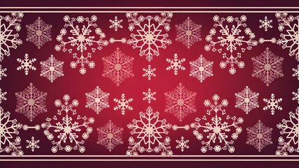 Christmas Seamless Snowflake Red Background: A Simple and Elegant Snowflake On Red Background: A Winter Wonderland Snowflake, Holiday Christmas snowflake Red Background: A Simple and Elegant Design.