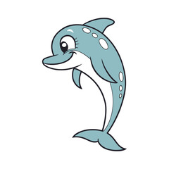 Obraz premium Cute dolphin line art vector