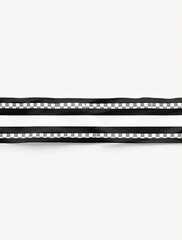 Obraz premium Horizontal striped racing flag with black and white checkered pattern on a light gray or beige background , racing flag, sports equipment, grid patterns, horizontal stripes