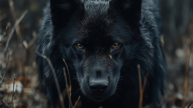 Black dog portrait
