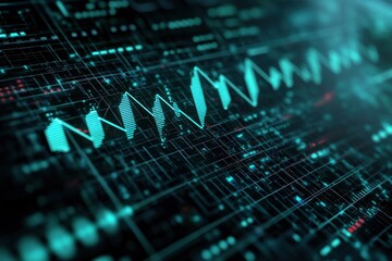 Fototapeta premium Analyzing digital waveforms advanced data visualization technology sector infographic virtual environment analytical perspective