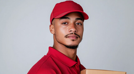 Dedicated Delivery Person Holding Package